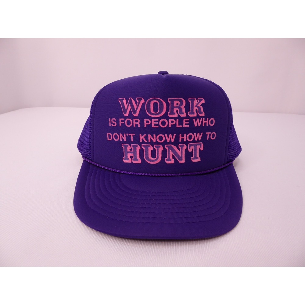 Work/Hunt‎ Purple Pink Trucker Snapback Baseball Hat Cap